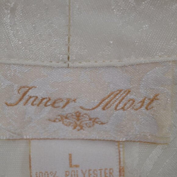 Inner Most Silky Long Sleeve Double Breast Top Vintage Pajama Loungewear Women L - Picture 9 of 9